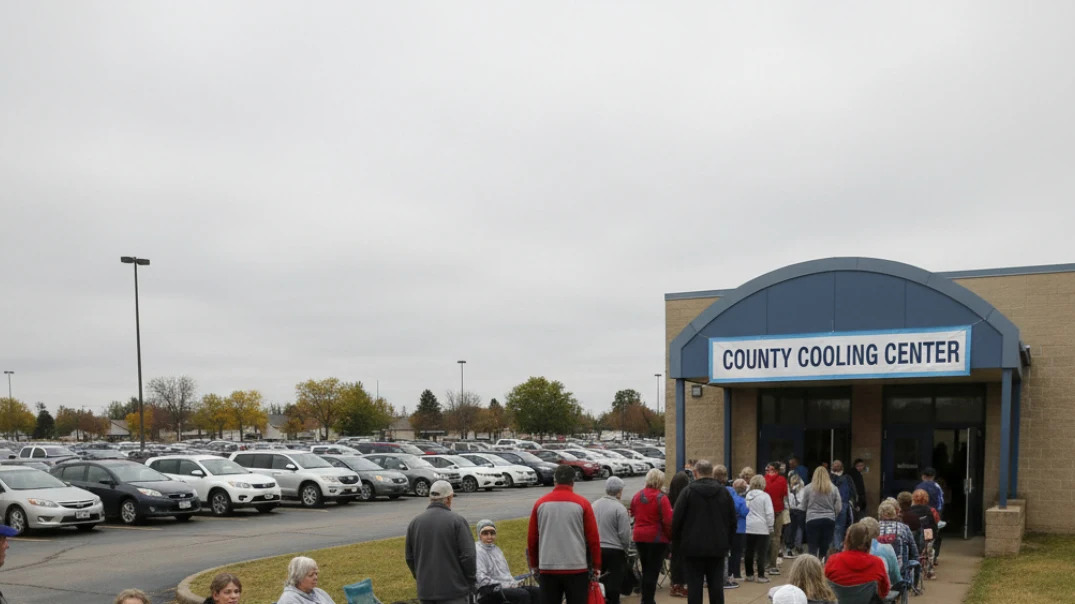 Residents lined up outside county cooling center after extended power outage