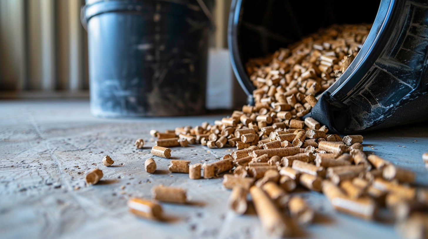 Pine pellets close up showing texture and density