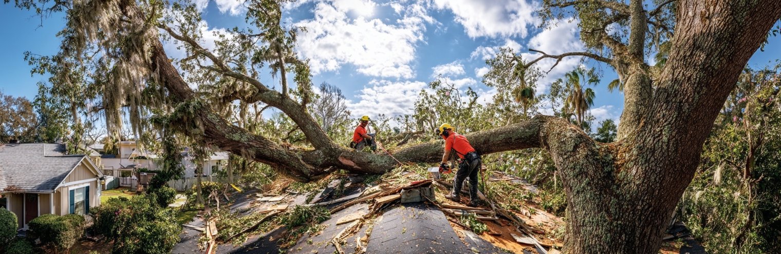Massive oak tree crushing roof — an insurance claim situation