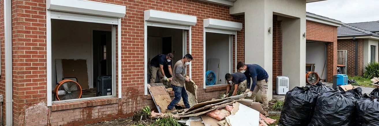 Storm flood cleanup — protective gear and equipment